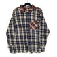Womens Navy AJC Plaid Flannel Long Sleeve Shirt