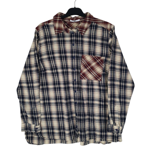 Womens Navy AJC Plaid Flannel Long Sleeve Shirt