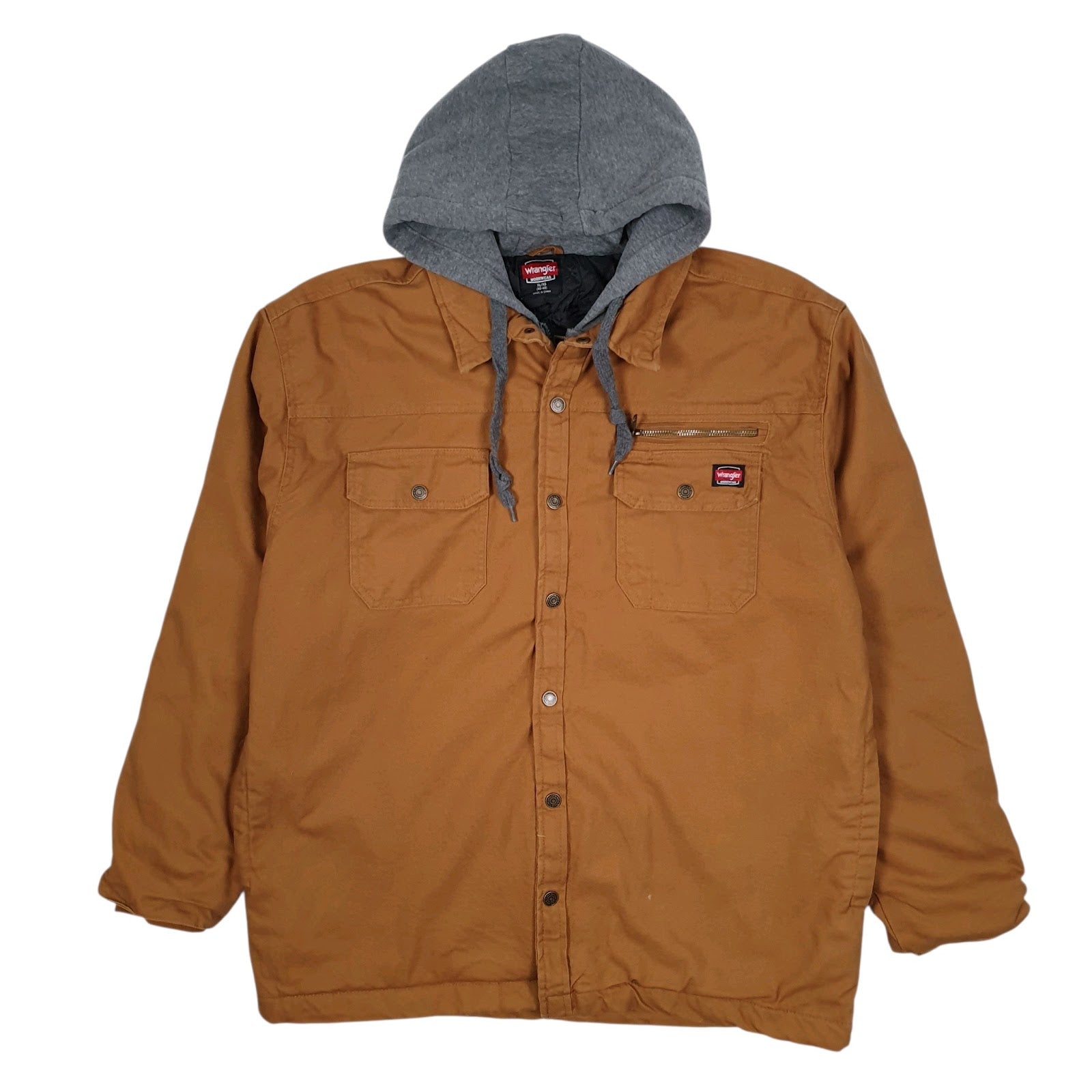 Mens Brown Wrangler Chore Hoodie  Coat