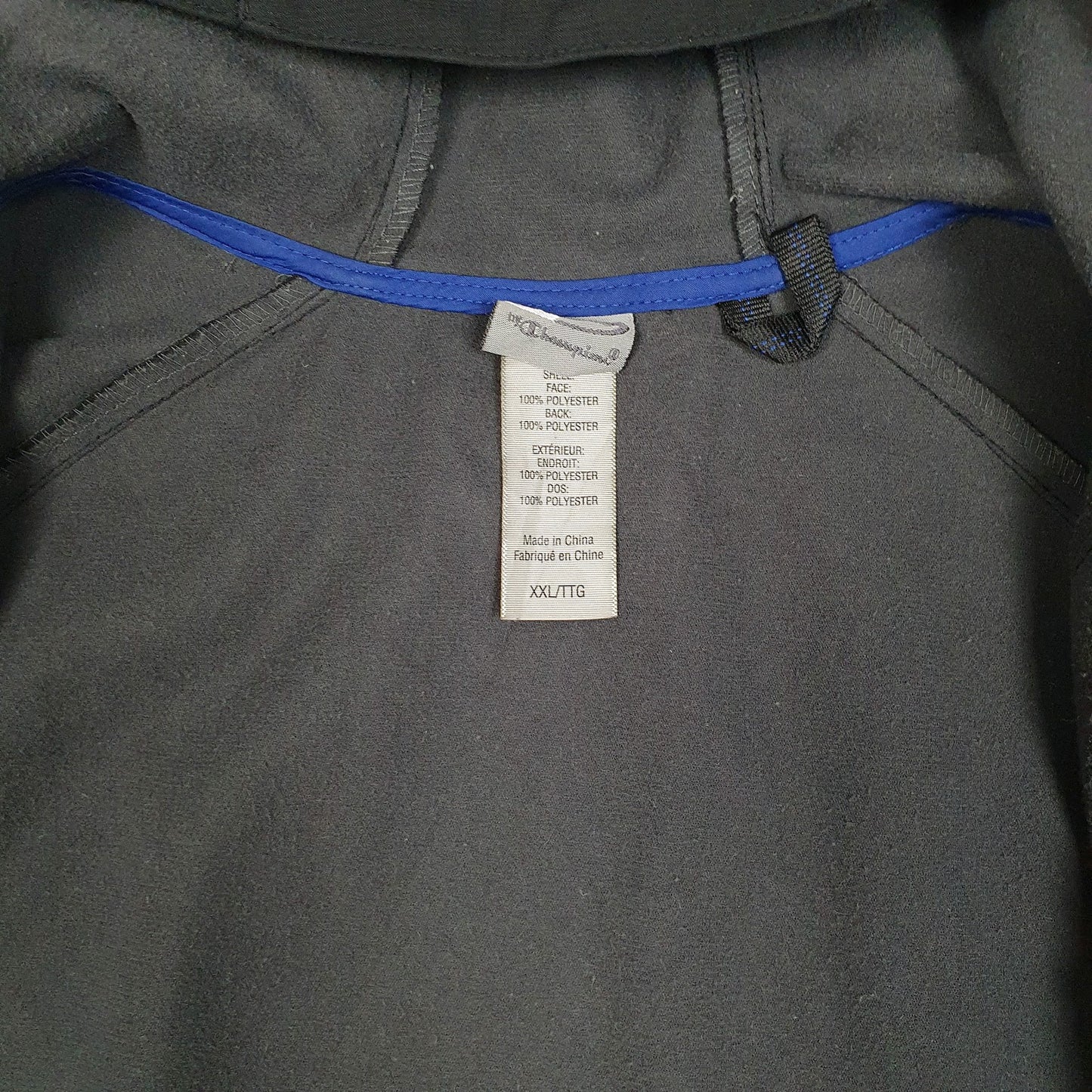 Mens Black Champion Softshell Hoodie Coat