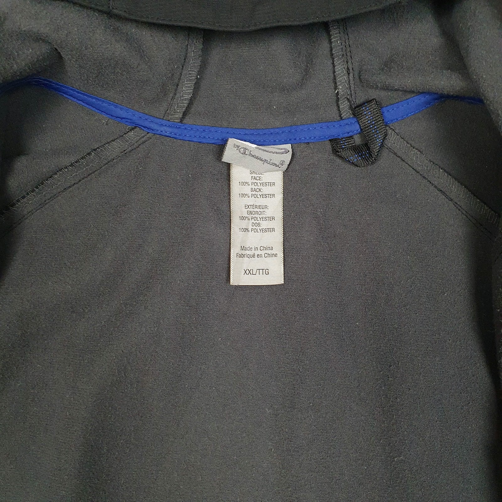 Mens Black Champion Softshell Hoodie Coat