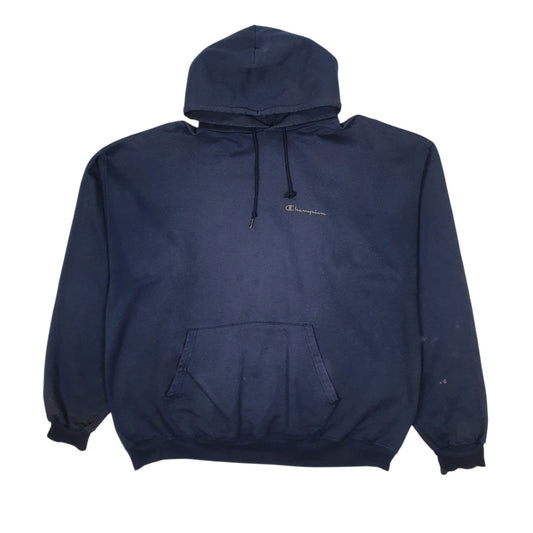 Mens Navy Champion Vintage 00s Hoodie Jumper