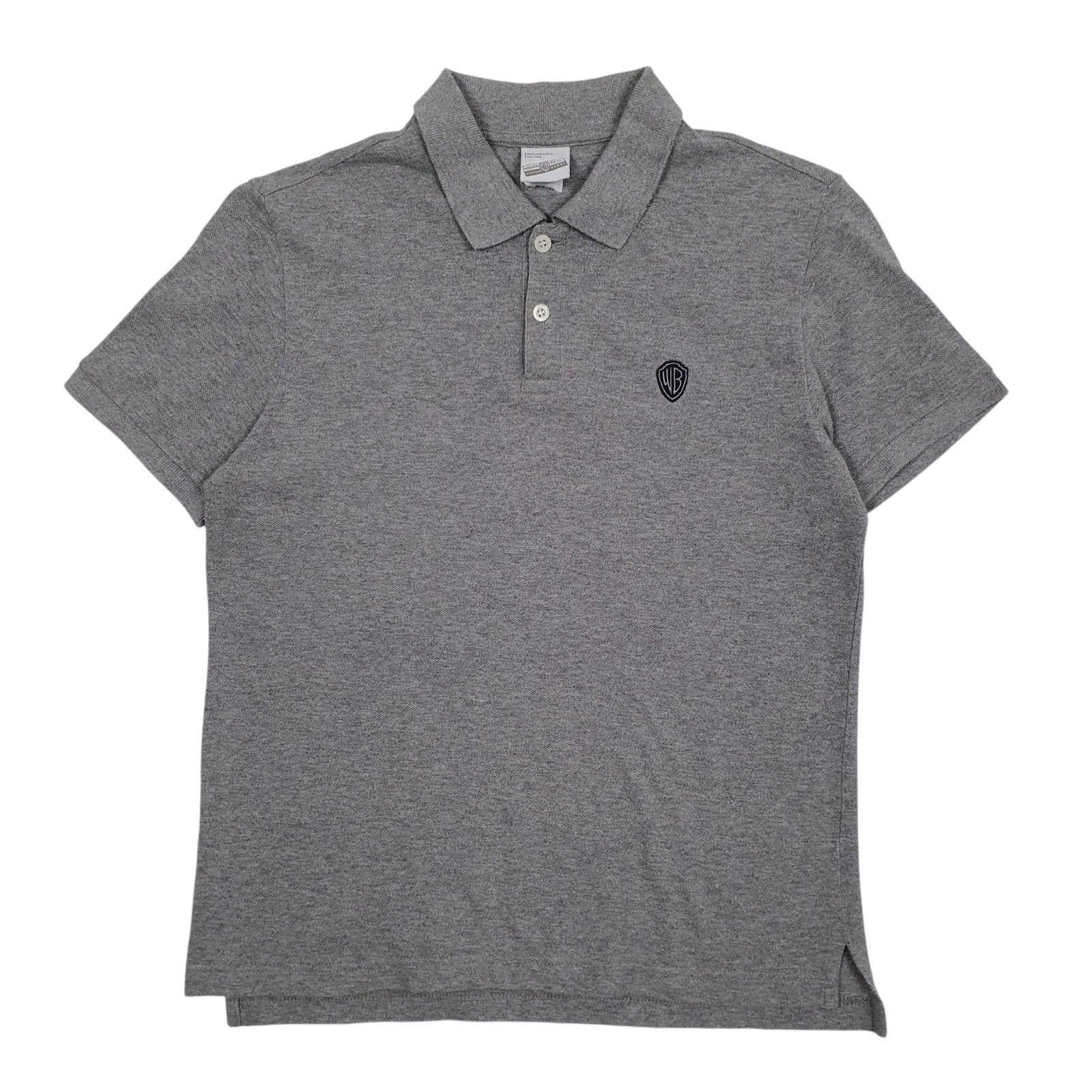 Mens Grey Warner Bros  Short Sleeve Polo Shirt