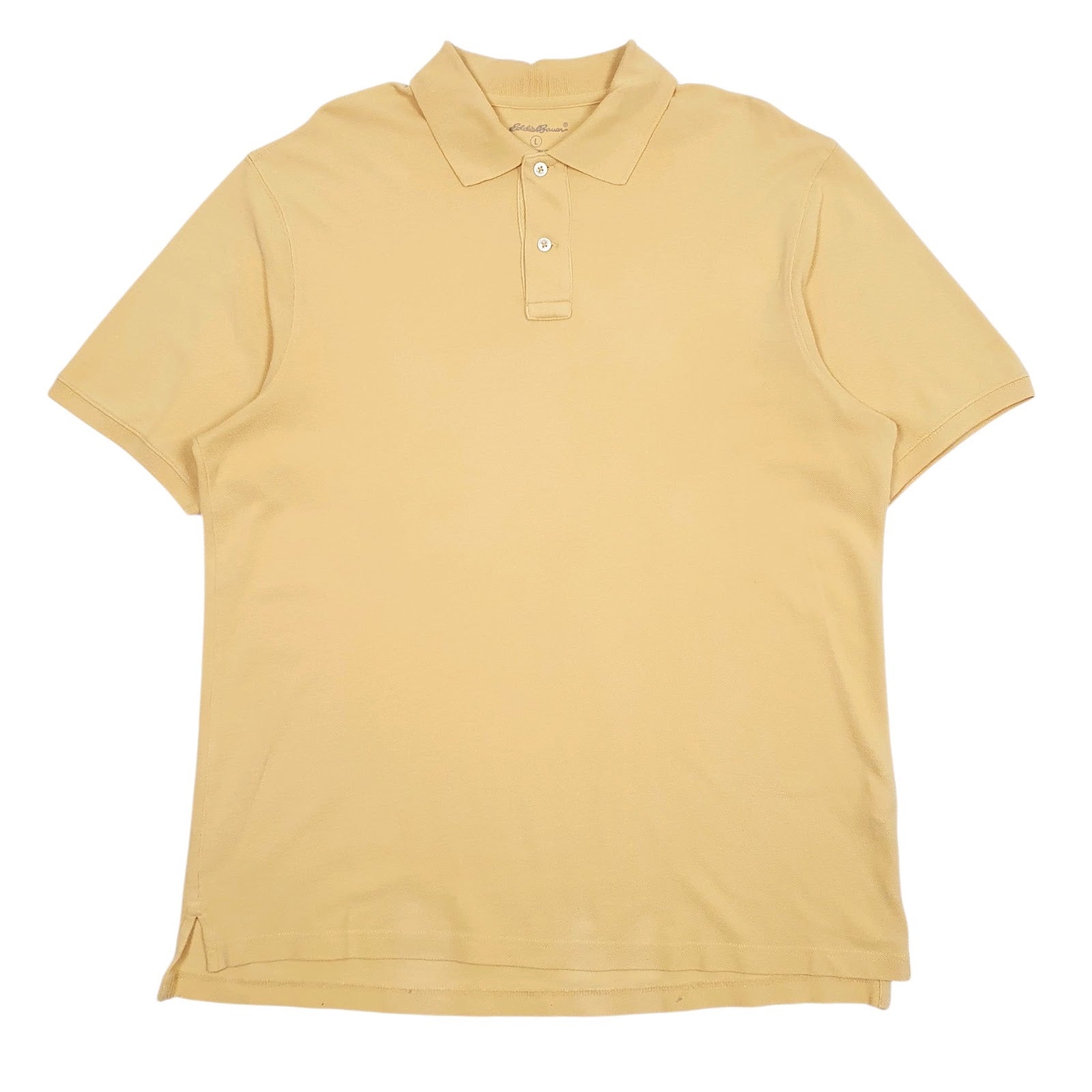 Mens Yellow Eddie Bauer  Short Sleeve Polo Shirt