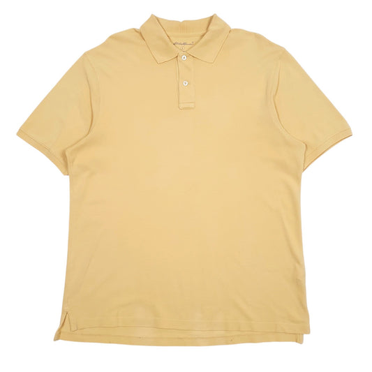 Mens Yellow Eddie Bauer  Short Sleeve Polo Shirt