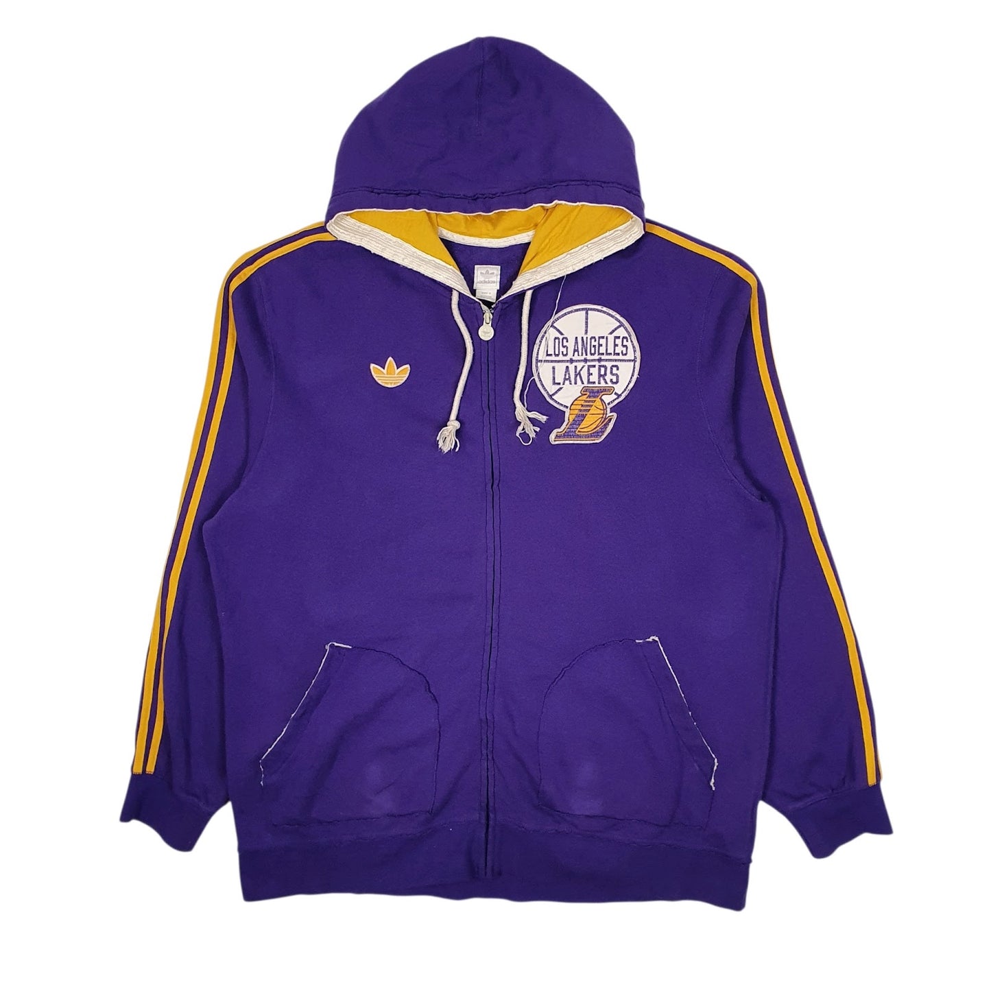 Mens Purple Adidas LA Lakers NBA Hoodie Full Zip Jumper