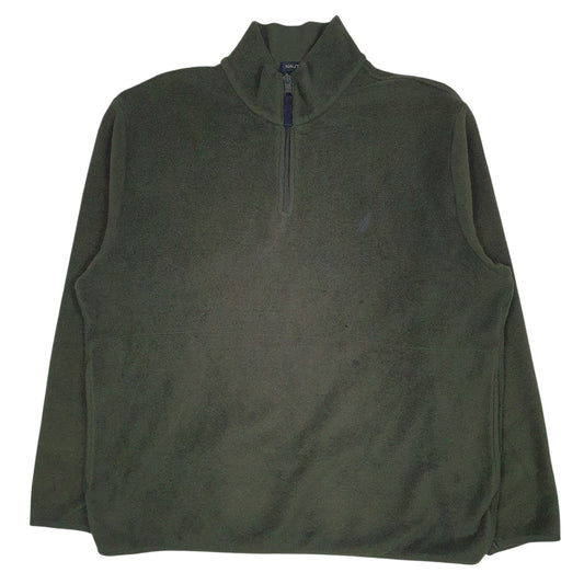Mens Green Nautica  Quarter Zip Jumper