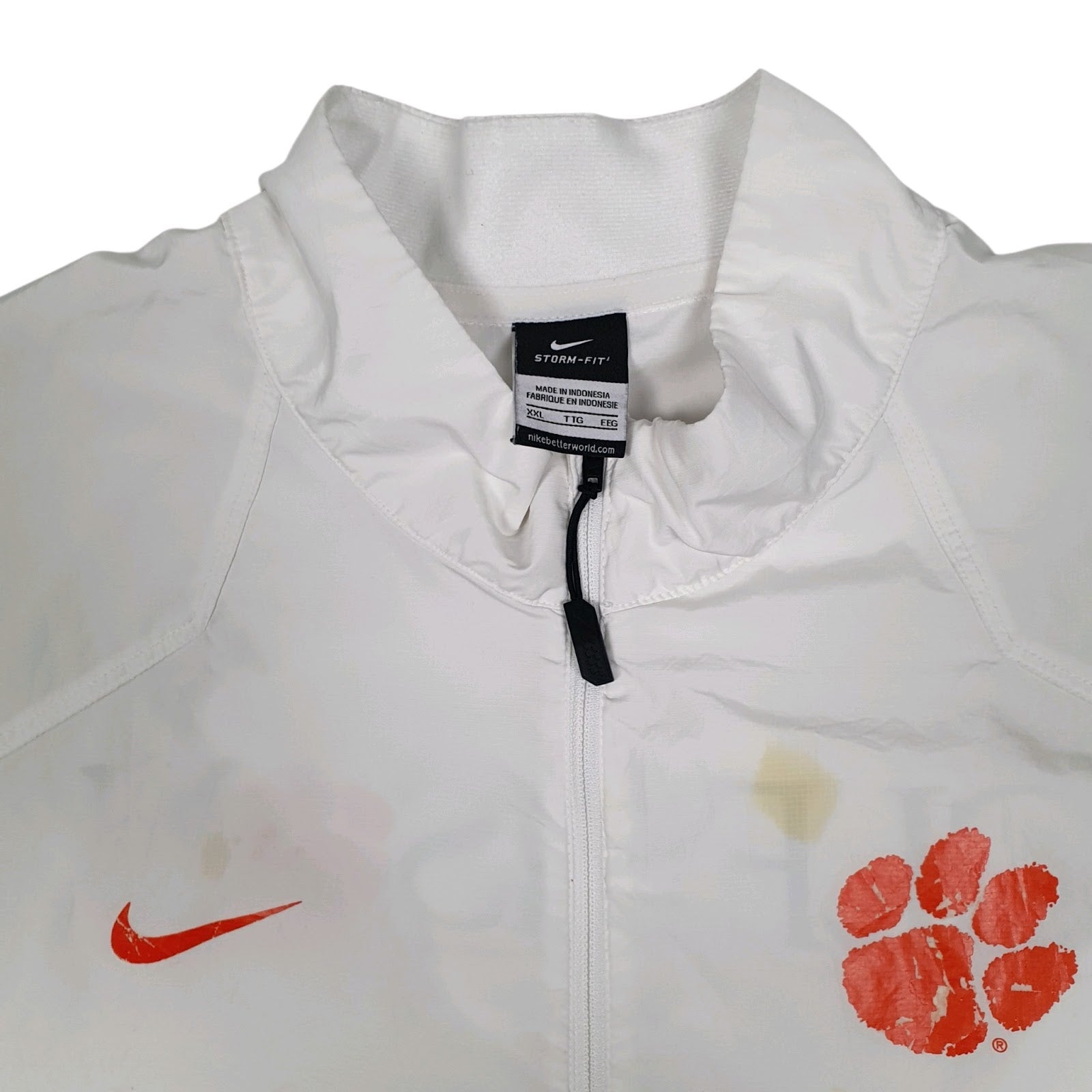 Mens White Nike Storm Fit Clemson University  Coat