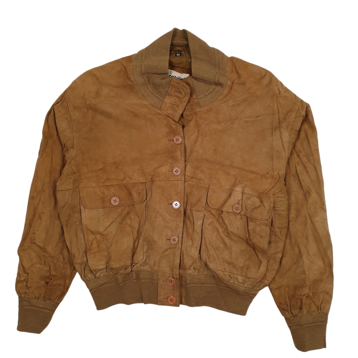 Womens Brown Conbipel Bomber Suede  Coat