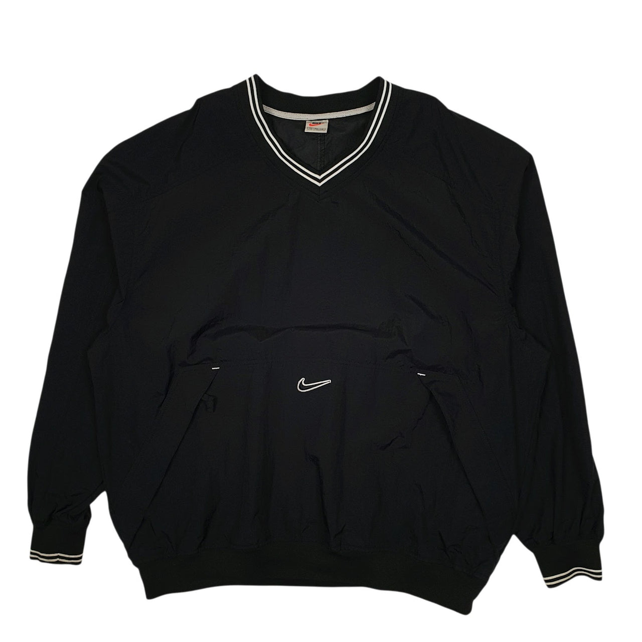 Mens Black Nike Vintage 90s Pullover Smock Full Zip Coat