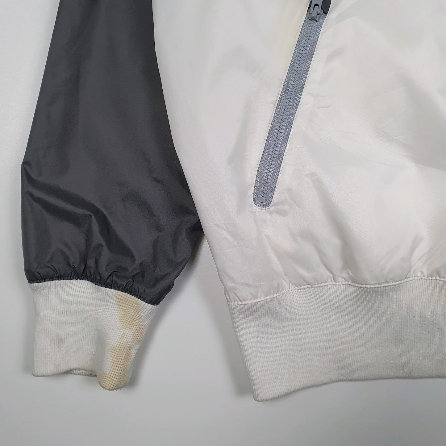 Mens White Nike Windrunner Crewneck Coat