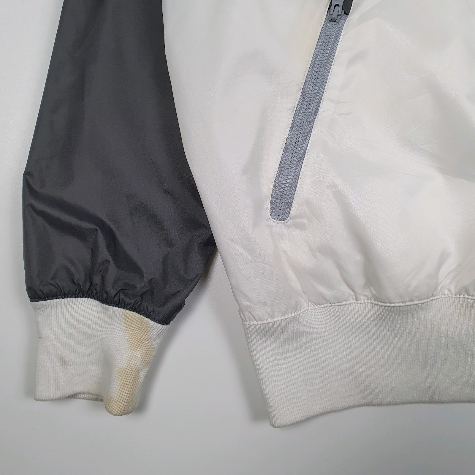 Mens White Nike Windrunner Crewneck Coat