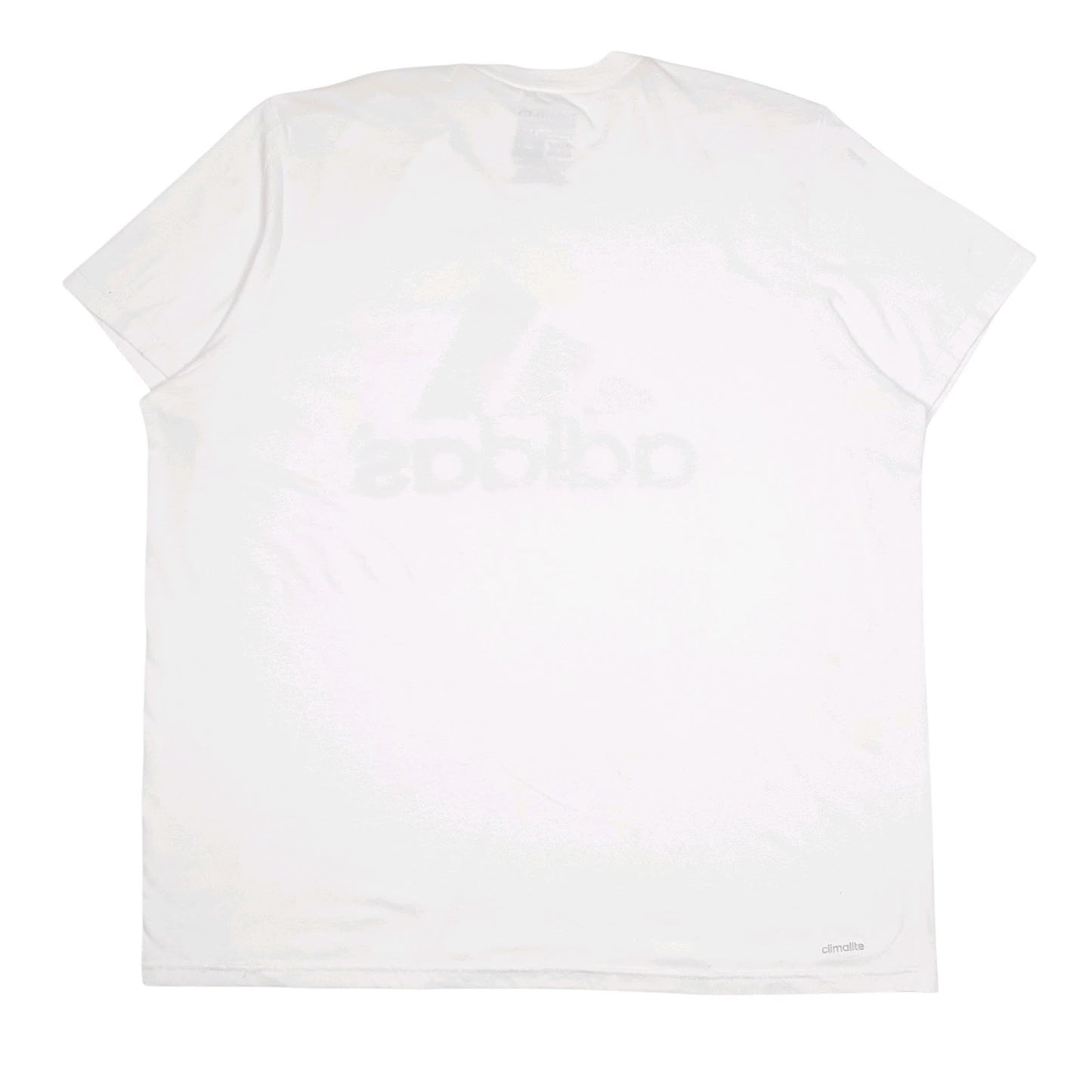 Womens White Adidas Spellout Climalite  T Shirt