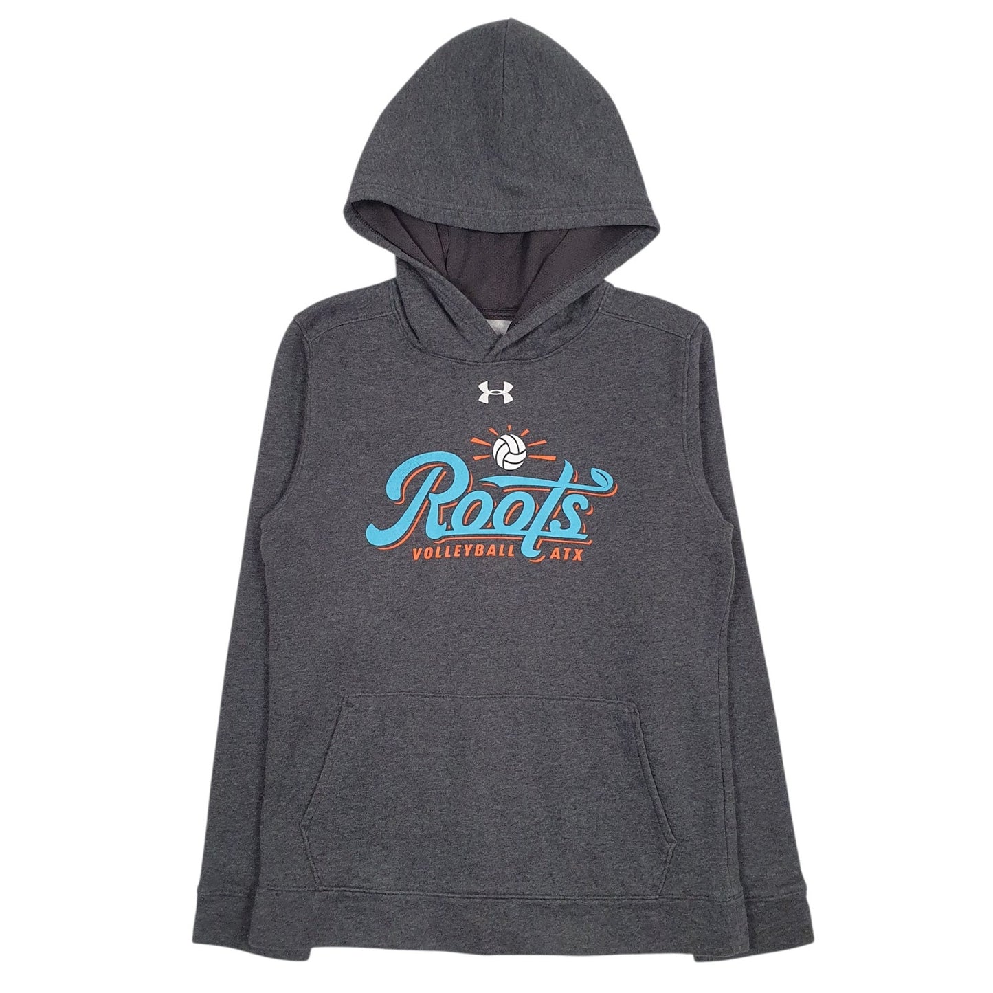 Mens Grey Under Armour Cold Gear Roots Volleyball Hoodie Jumper