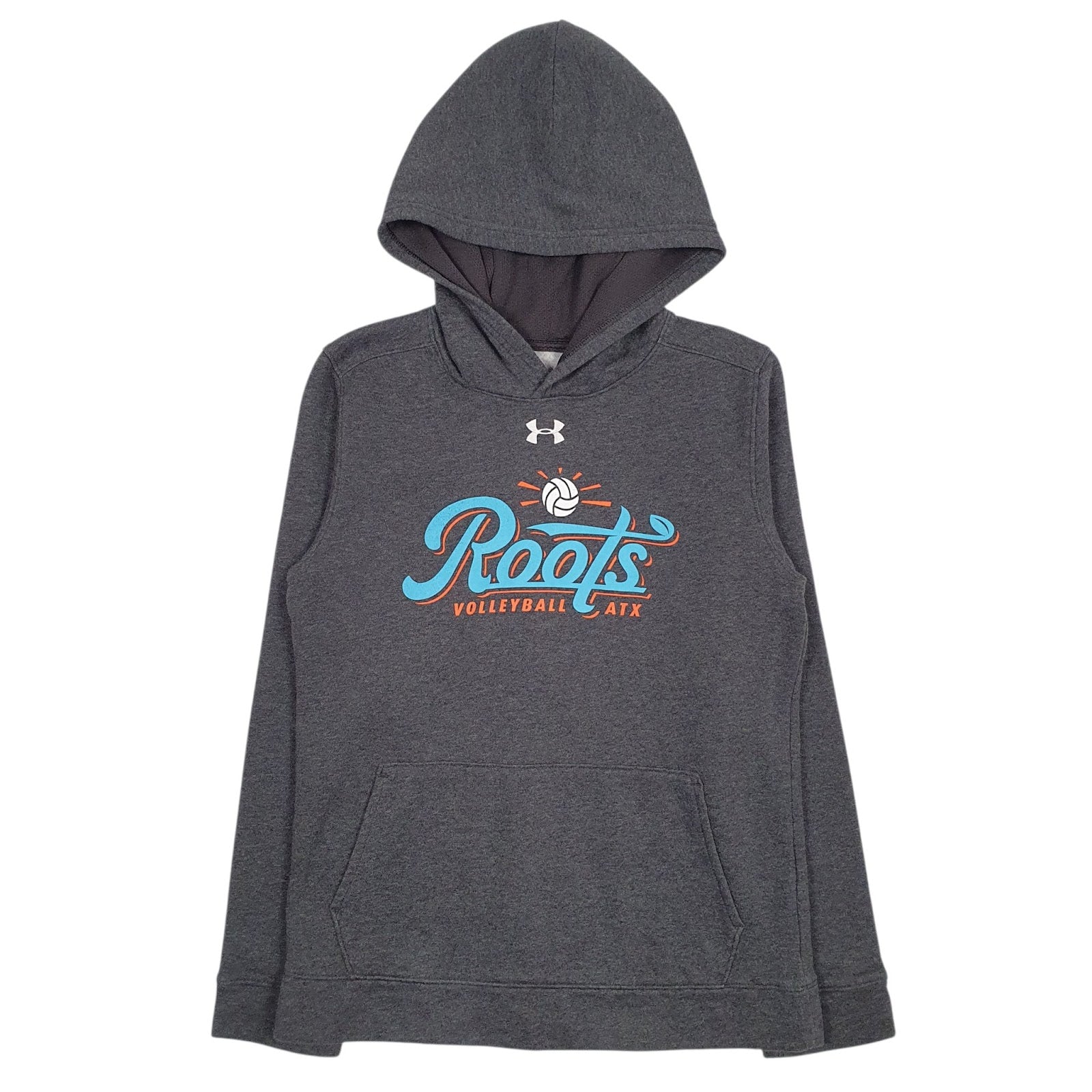 Mens Grey Under Armour Cold Gear Roots Volleyball Hoodie Jumper