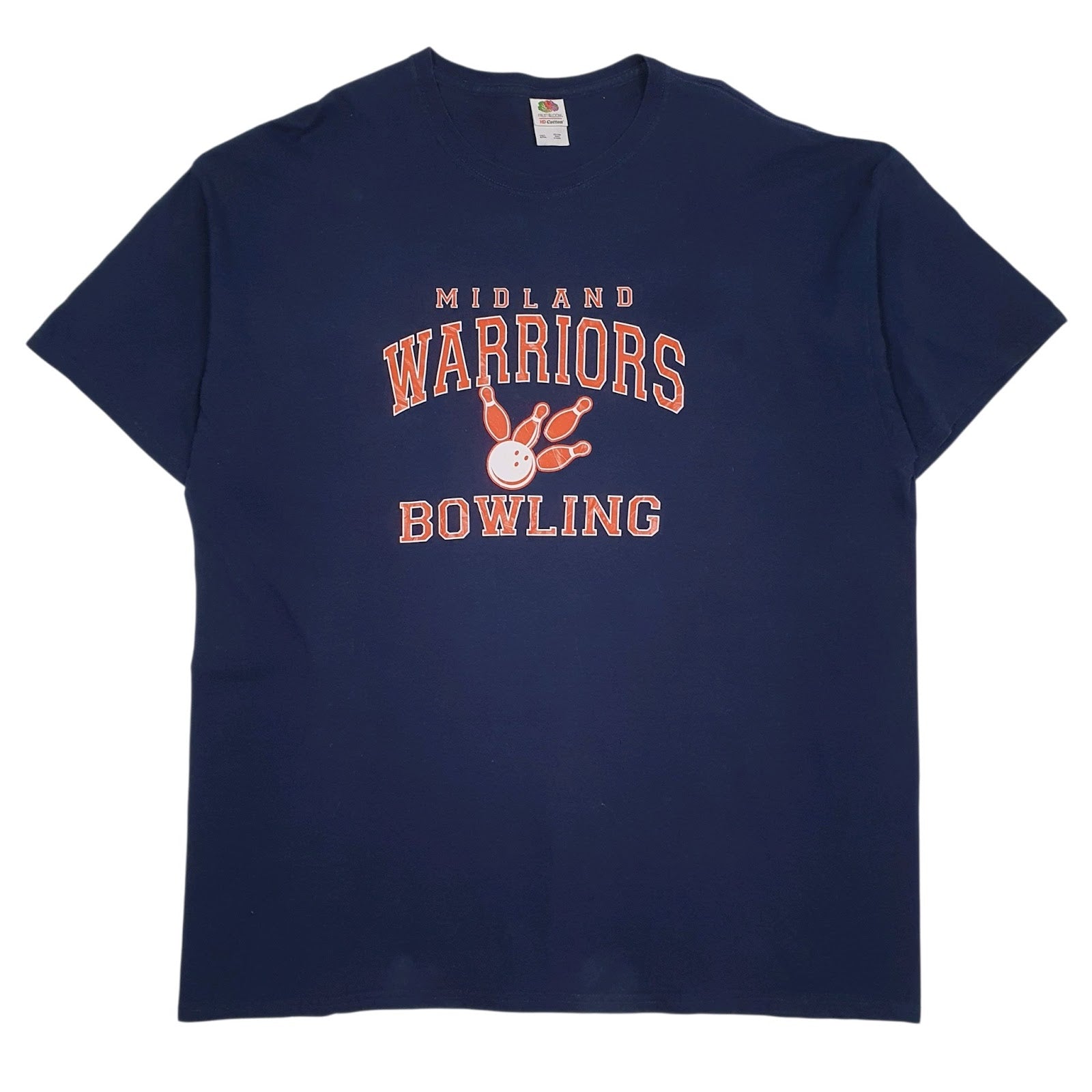 Mens Navy Fruit Of The Loom Midlands Warriors Bowling Short Sleeve T Shirt