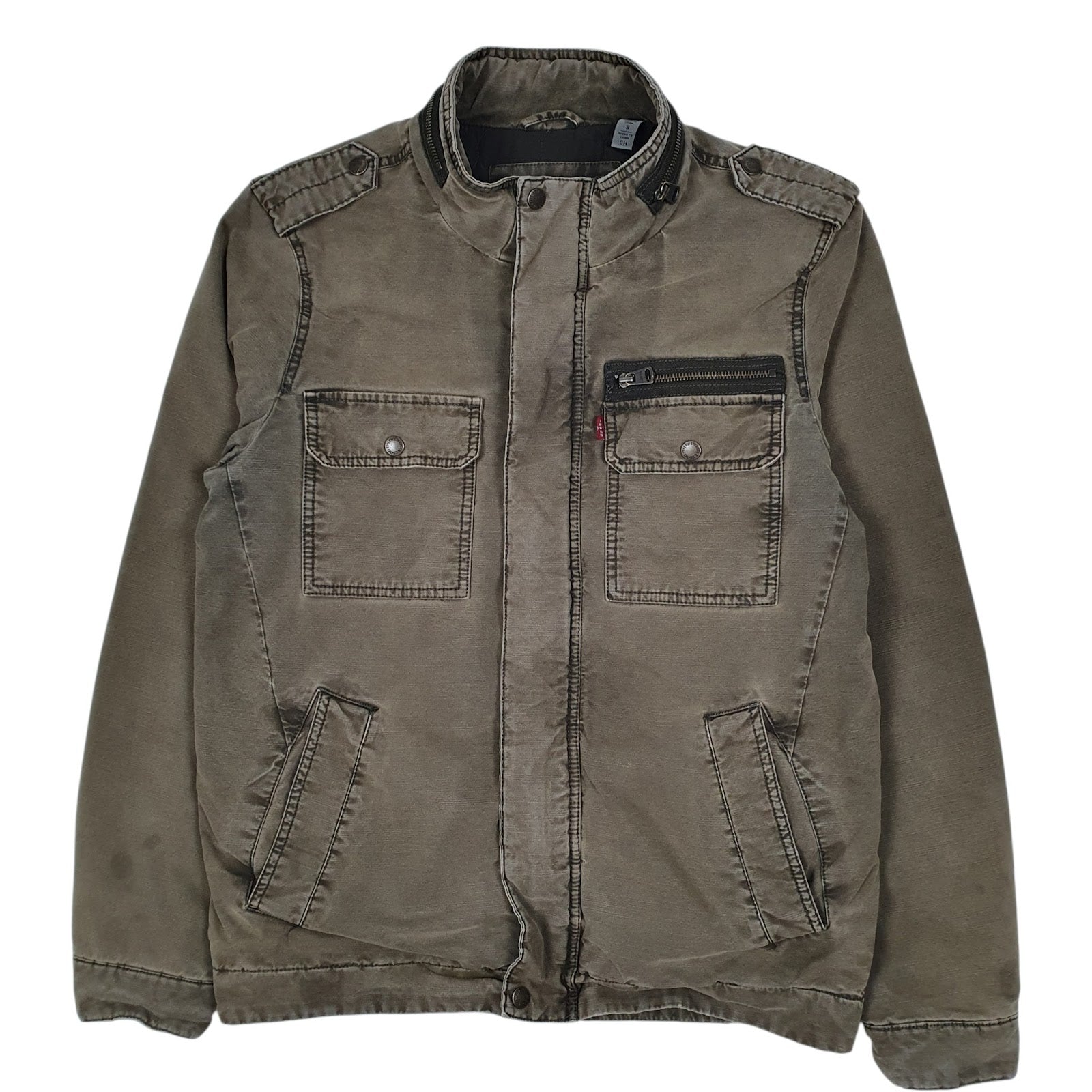 Mens Brown Levis Workwear Military Windbreaker  Coat