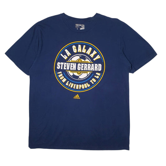 Mens Navy Adidas Steven Gerrard LA Galaxy Liverpool FC Short Sleeve T Shirt