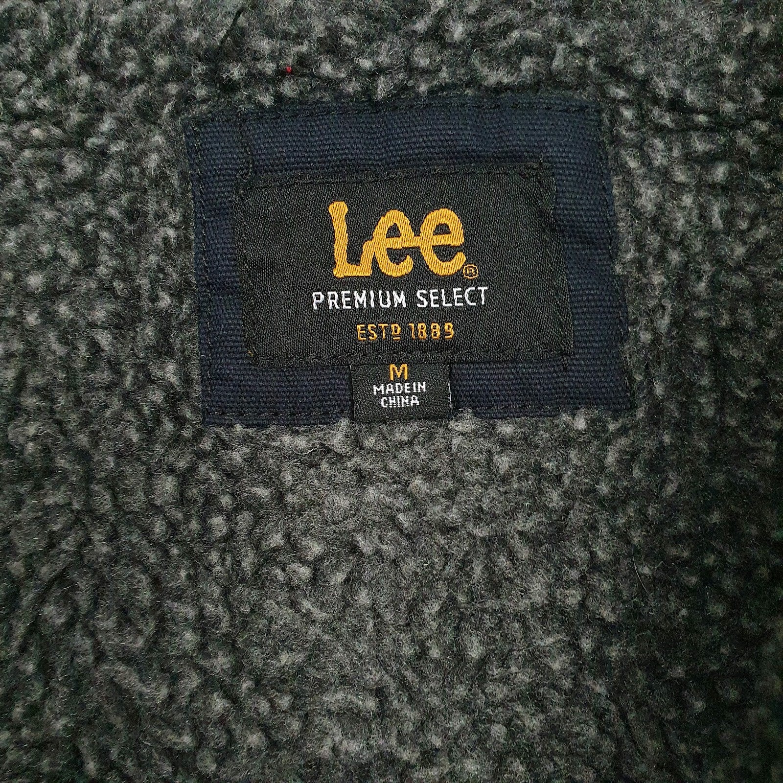 Mens Navy Lee Workwear Sherpa Lined  Coat