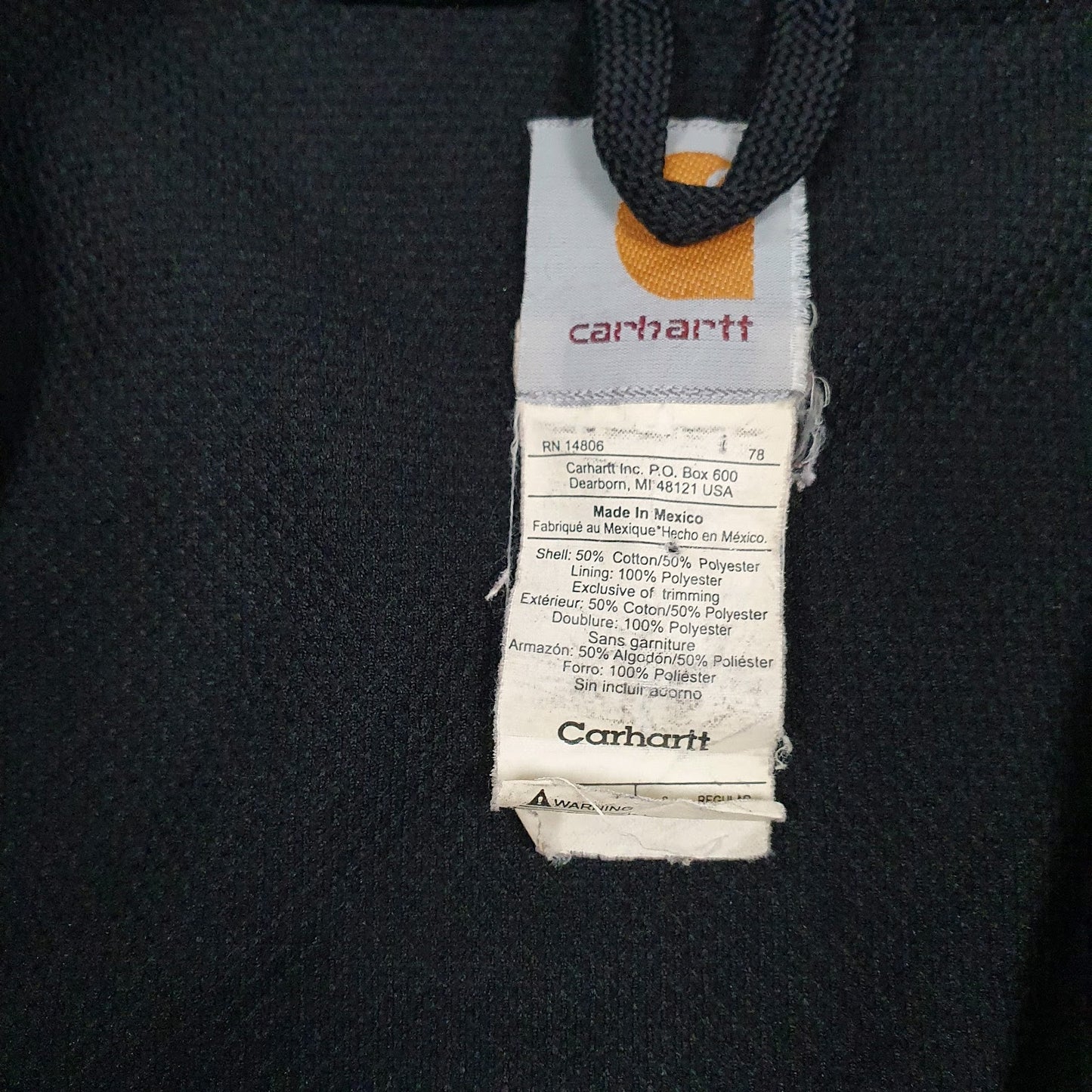 Mens Black Carhartt  Full Zip Jumper