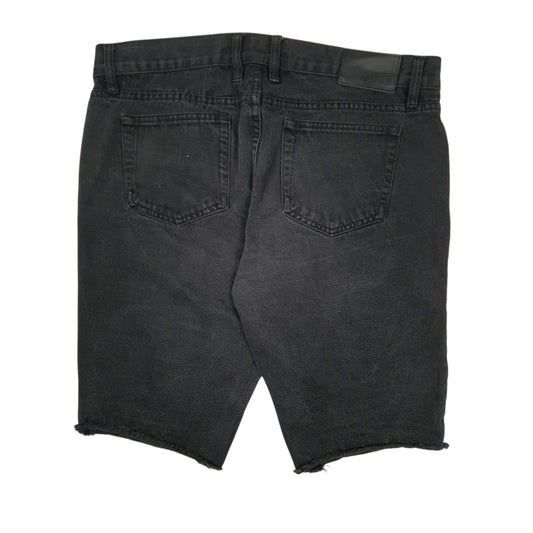 Mens Black Rude Distressed  Shorts
