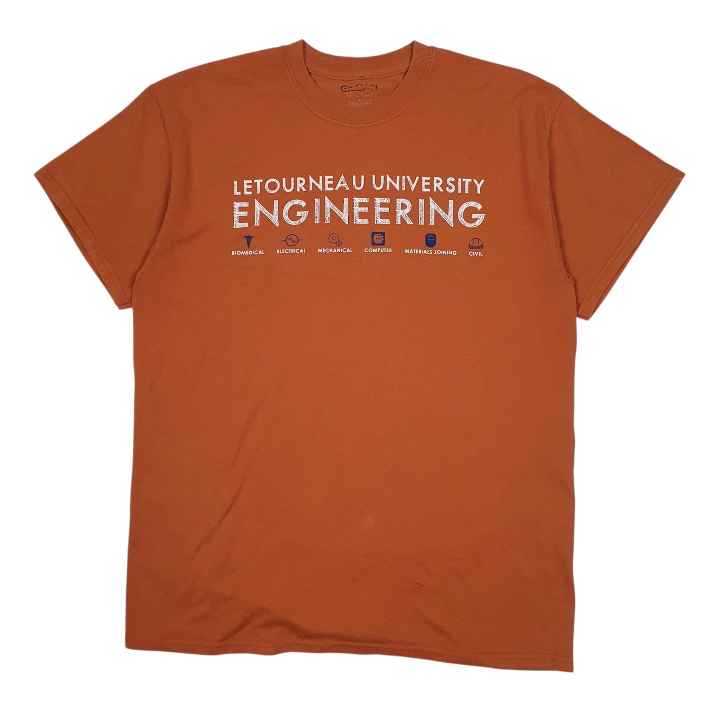 Mens Orange Gildan Engineering Short Sleeve T Shirt