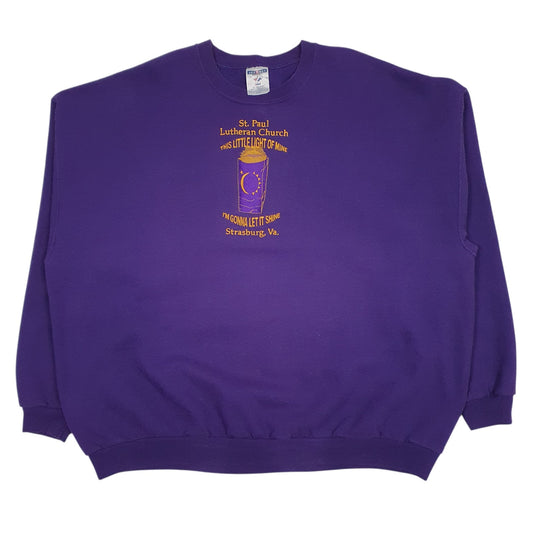 Womens Purple Jerzees  Crewneck Jumper