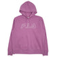 Womens Pink Fila Spellout Hoodie Jumper