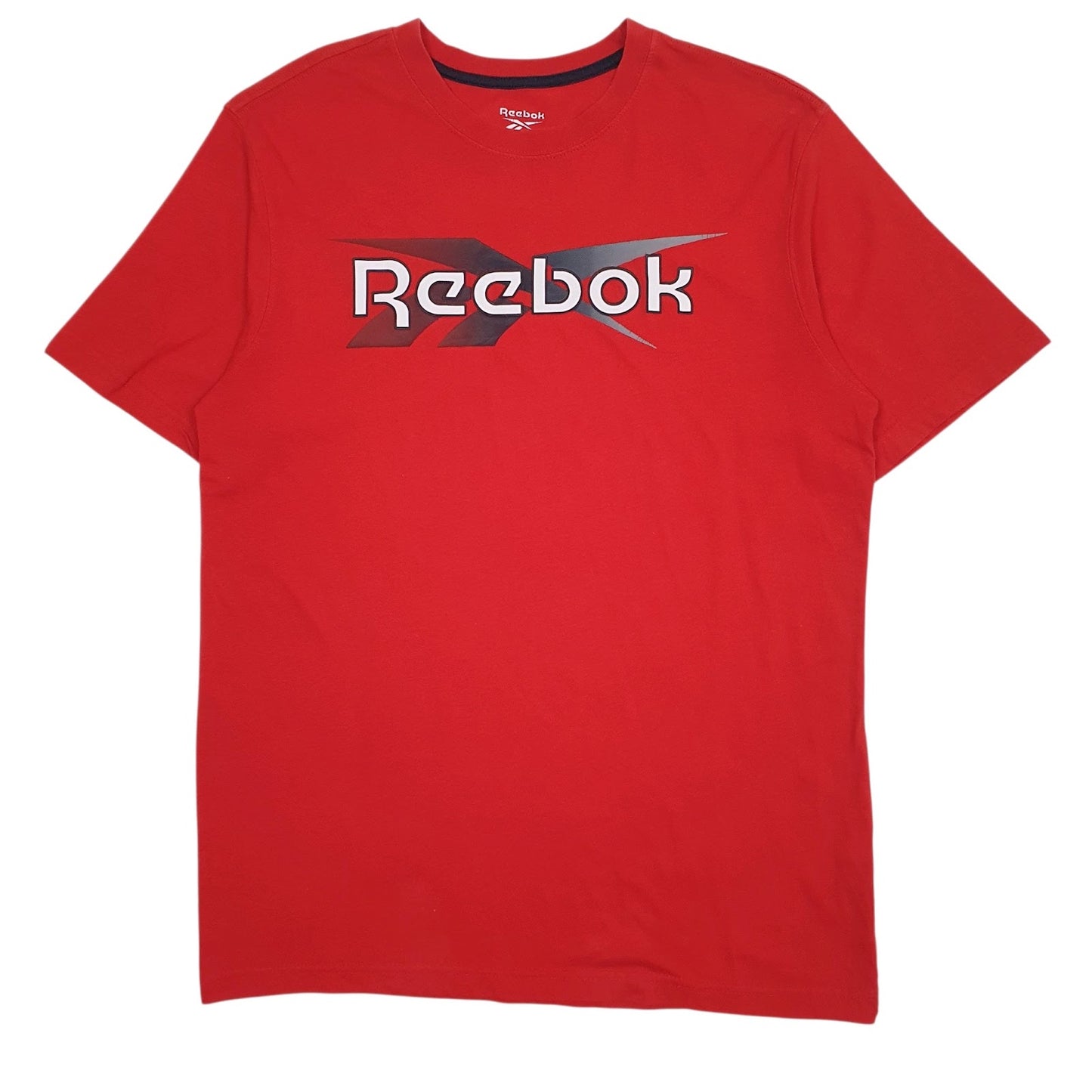 Mens Red Reebok Spellout Short Sleeve T Shirt