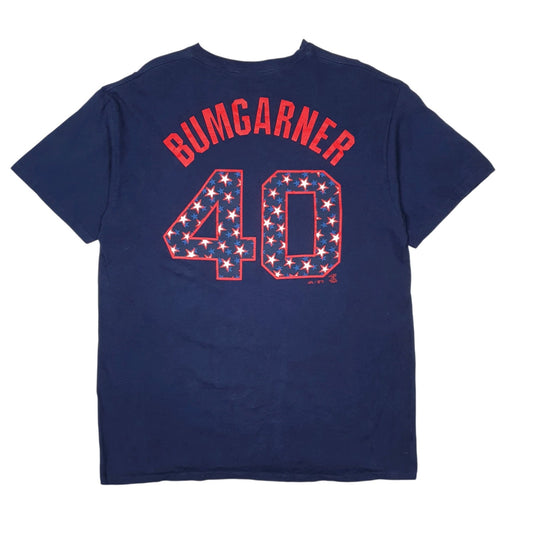 Mens Navy Majestic San Francisco Giants MLB Baseball Bumgarner  T Shirt