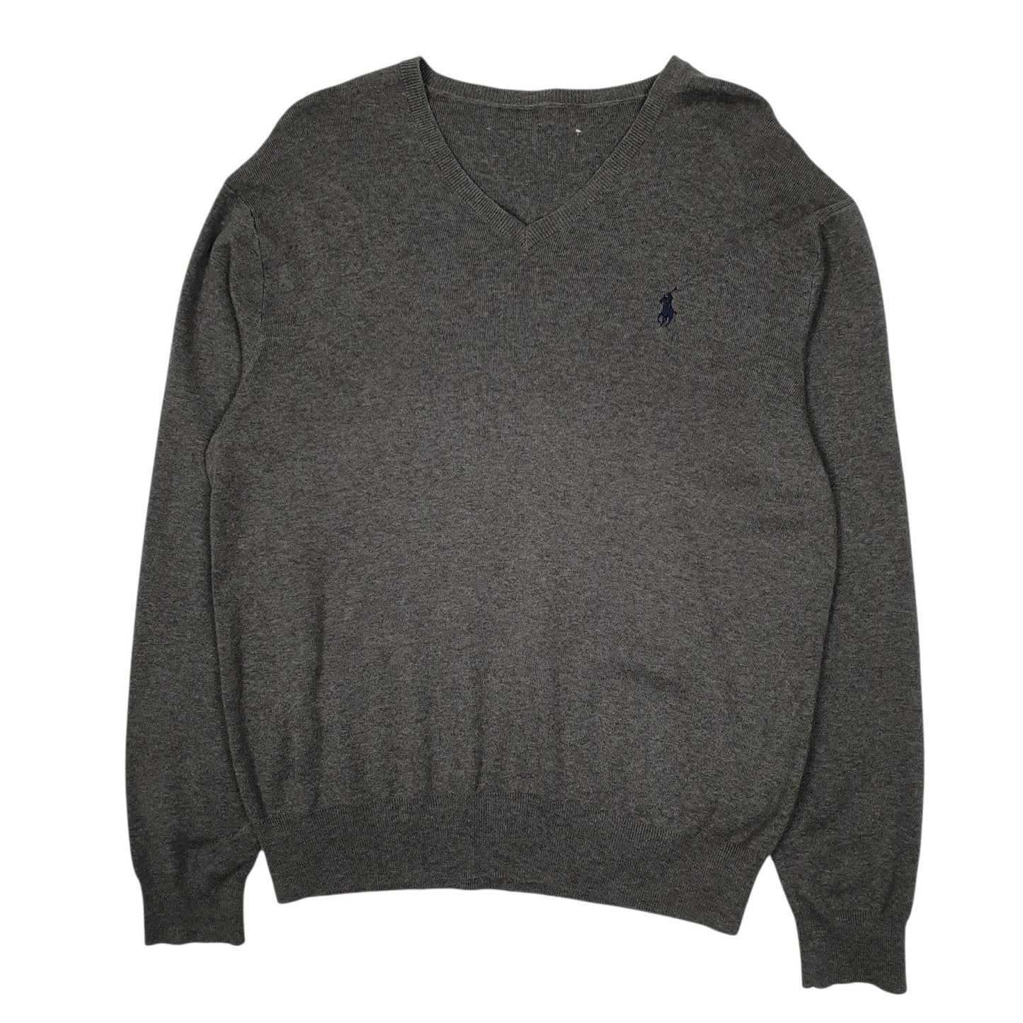 Mens Grey Polo Ralph Lauren  V Neck Jumper
