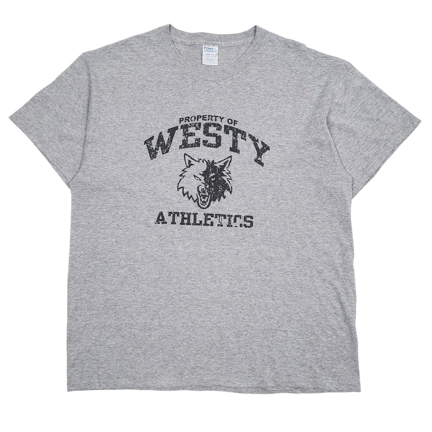 Mens Grey Port & Company Property Of Westy Athletics Short Sleeve T Shirt