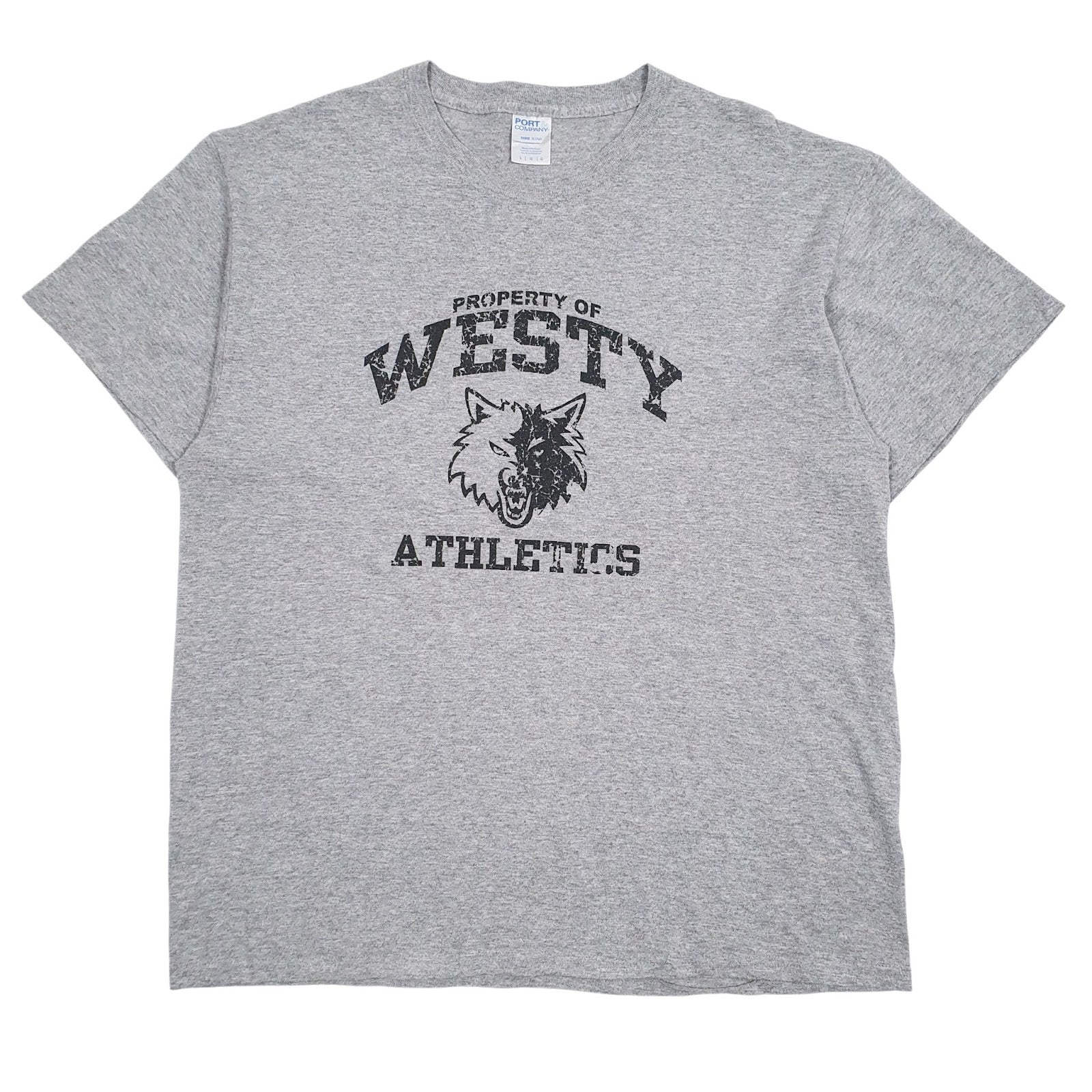 Mens Grey Port & Company Property Of Westy Athletics Short Sleeve T Shirt
