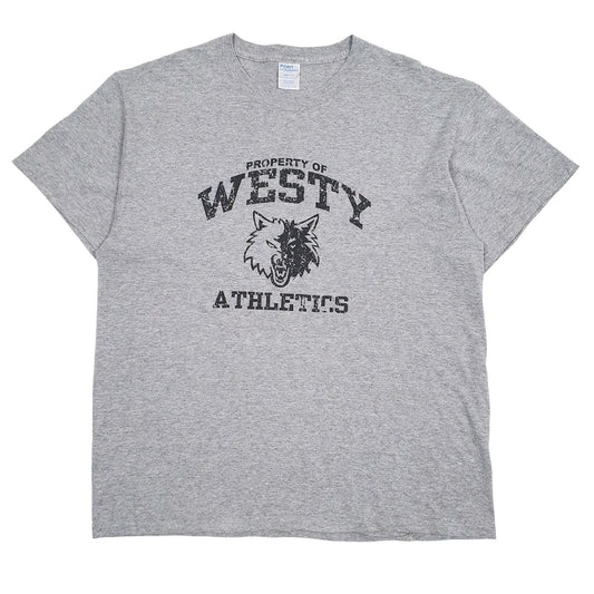 Mens Grey Port & Company Property Of Westy Athletics Short Sleeve T Shirt