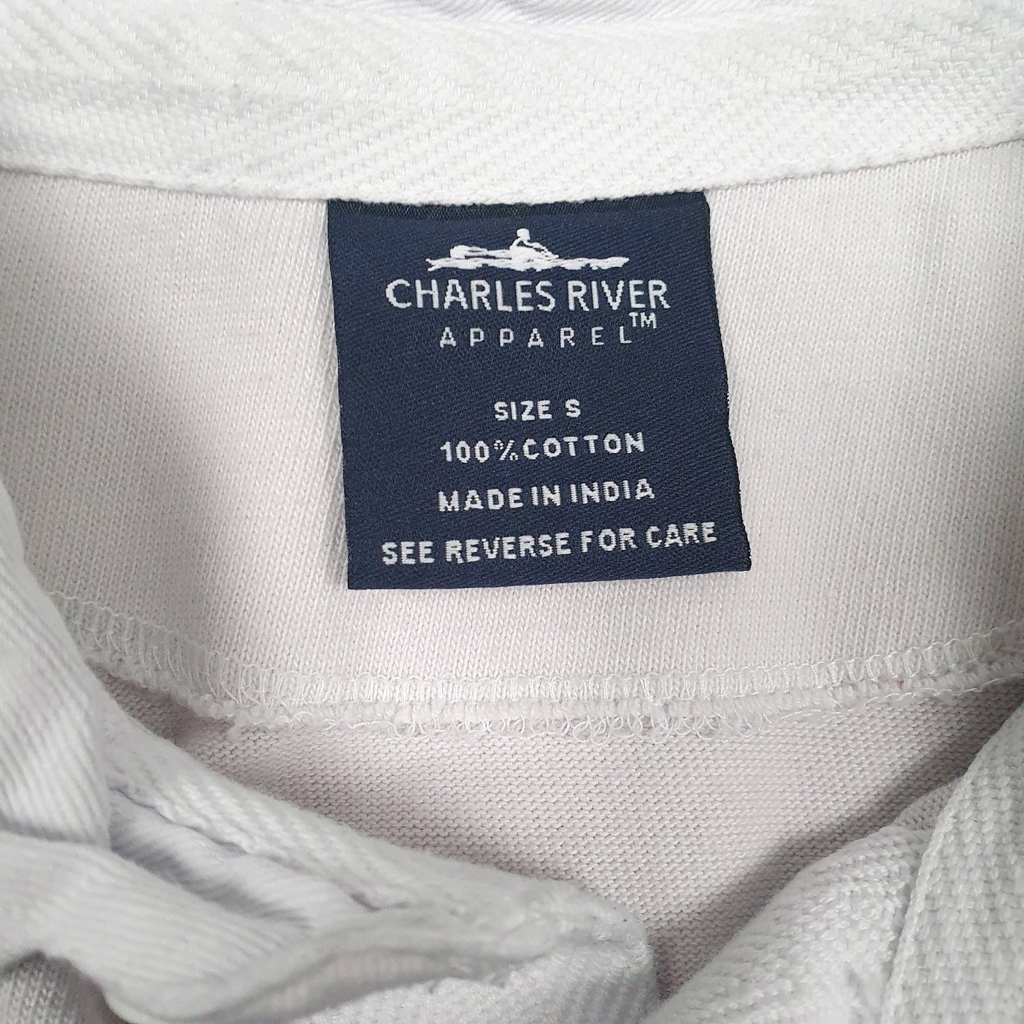 Mens White Charles River Rugby Crewneck Polo Shirt