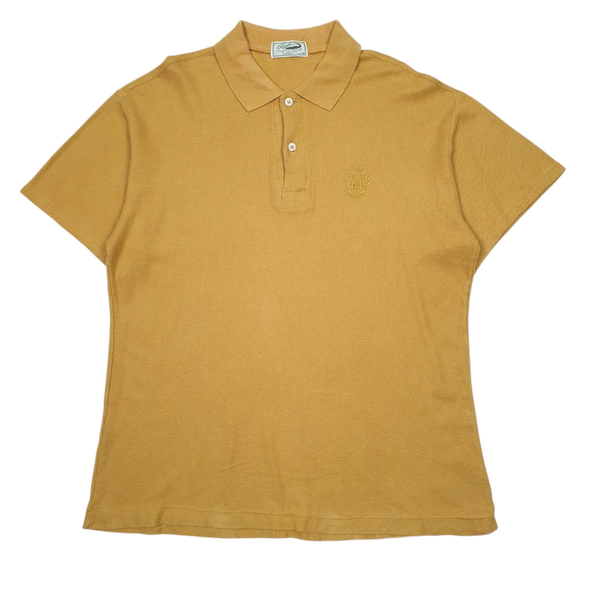 Mens Yellow Crocodile Vintage Short Sleeve Polo Shirt