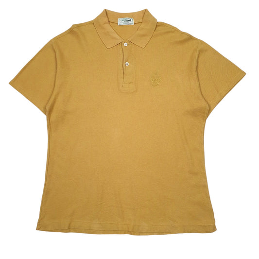 Mens Yellow Crocodile Vintage Short Sleeve Polo Shirt