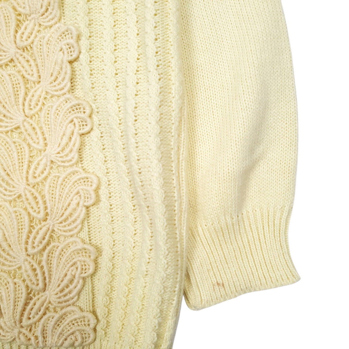 Womens Yellow Malina Vintage Cable Knit Crewneck Jumper