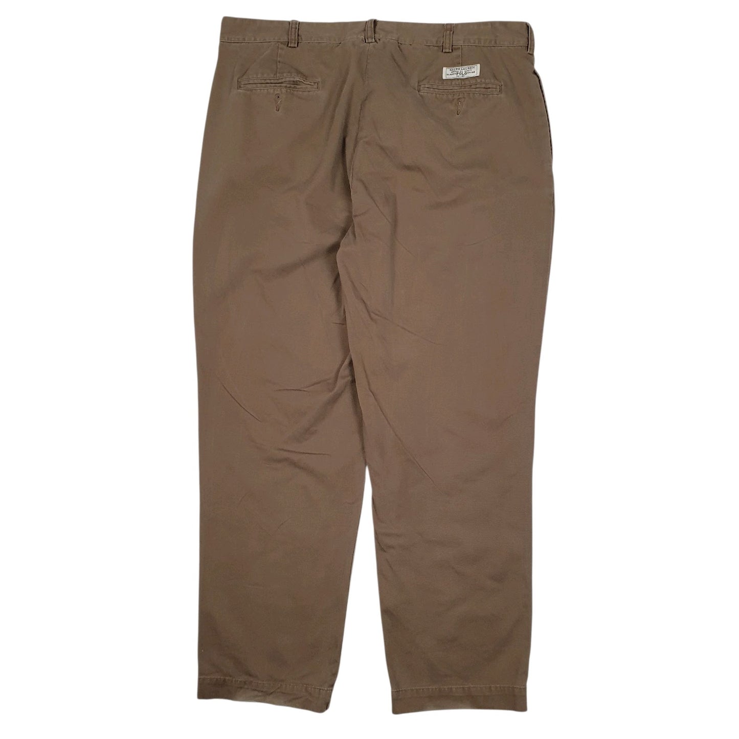 Mens Brown Polo Ralph Lauren Andrew Pant Double Pleated  Trousers