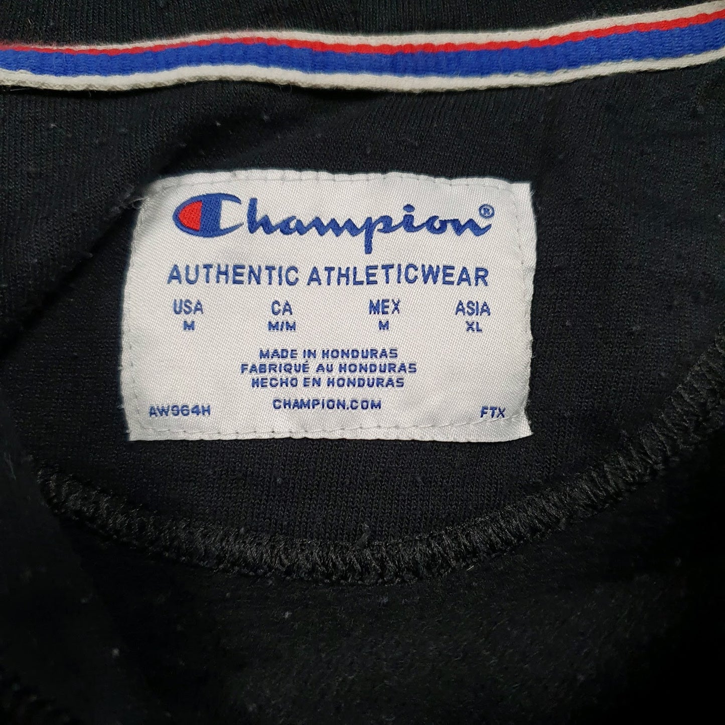 Womens Black Champion Spellout Hoodie Jumper