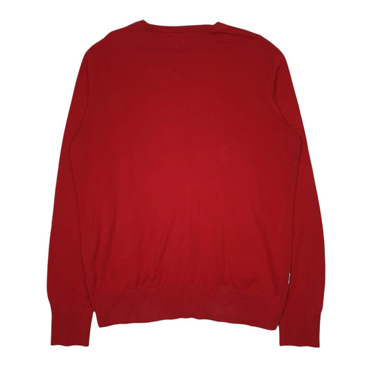 Mens Red Tommy Hilfiger  V Neck Jumper