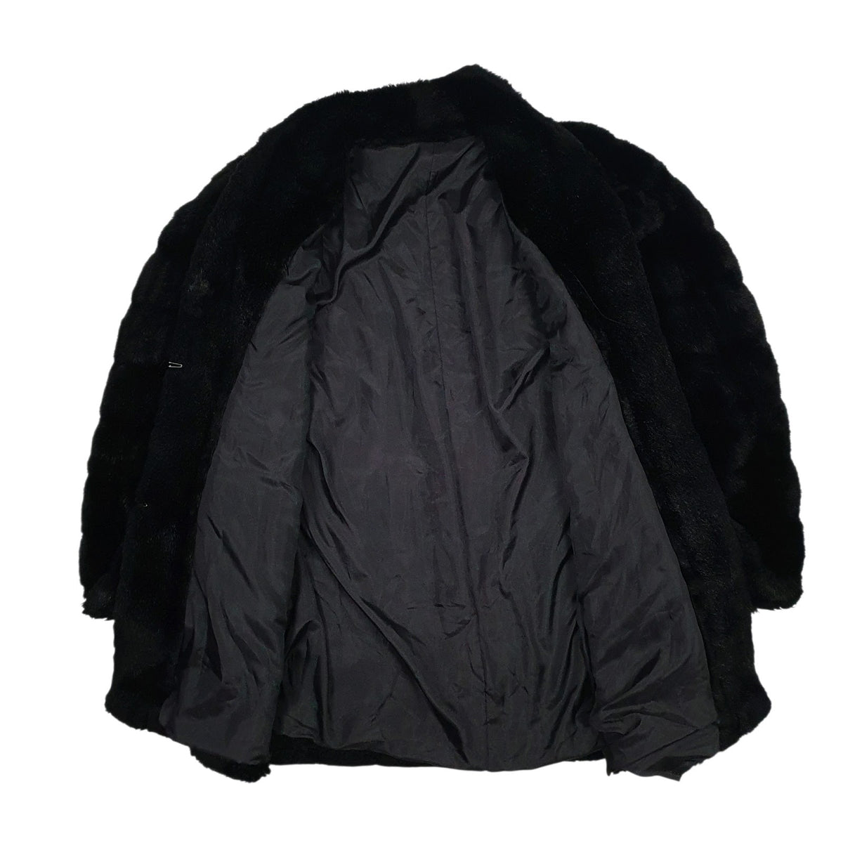 Womens Black Unbranded Faux Fur Fluffy  Coat