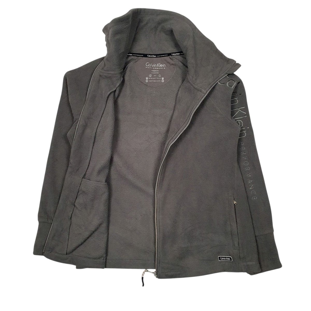 Womens Grey Calvin Klein  Full Zip Jumper