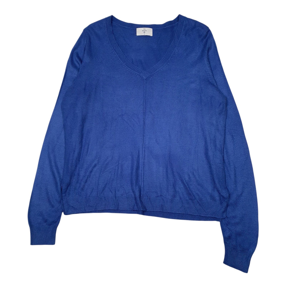 Womens Blue The Basics  V Neck Jumper