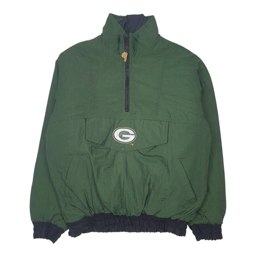 Mens Black Pro Player Vintage 90s Reversable NFL Green Bay Packers  Coat