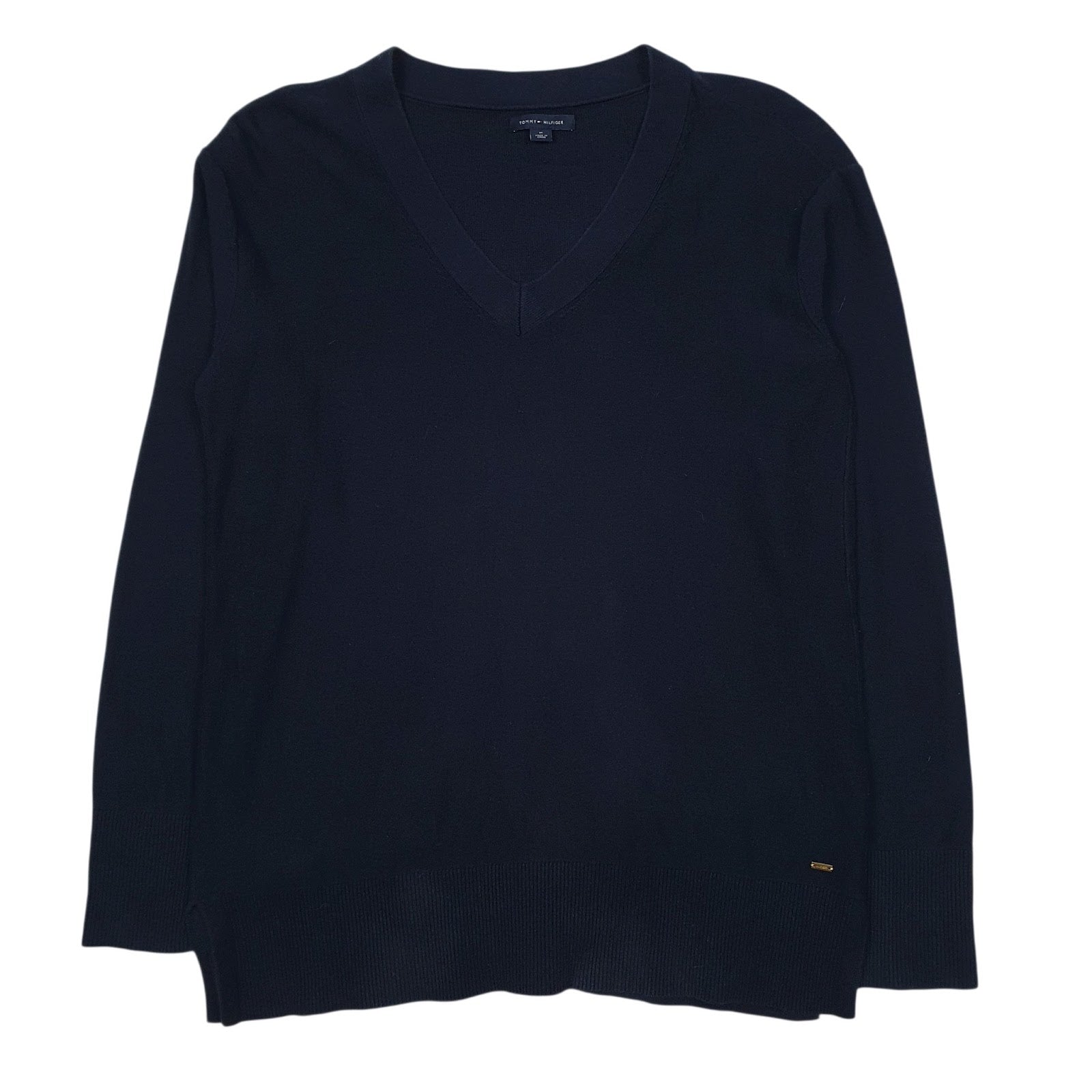 Womens Navy Tommy Hilfiger  V Neck Jumper