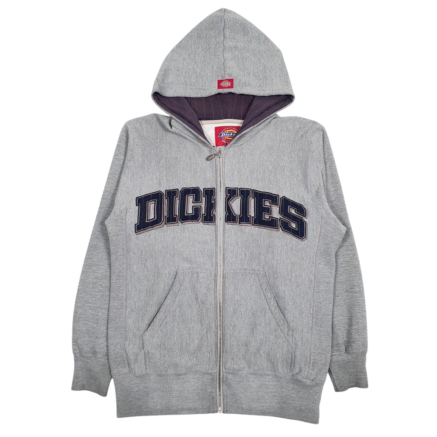 Mens Grey Dickies Spellout Full Zip Jumper
