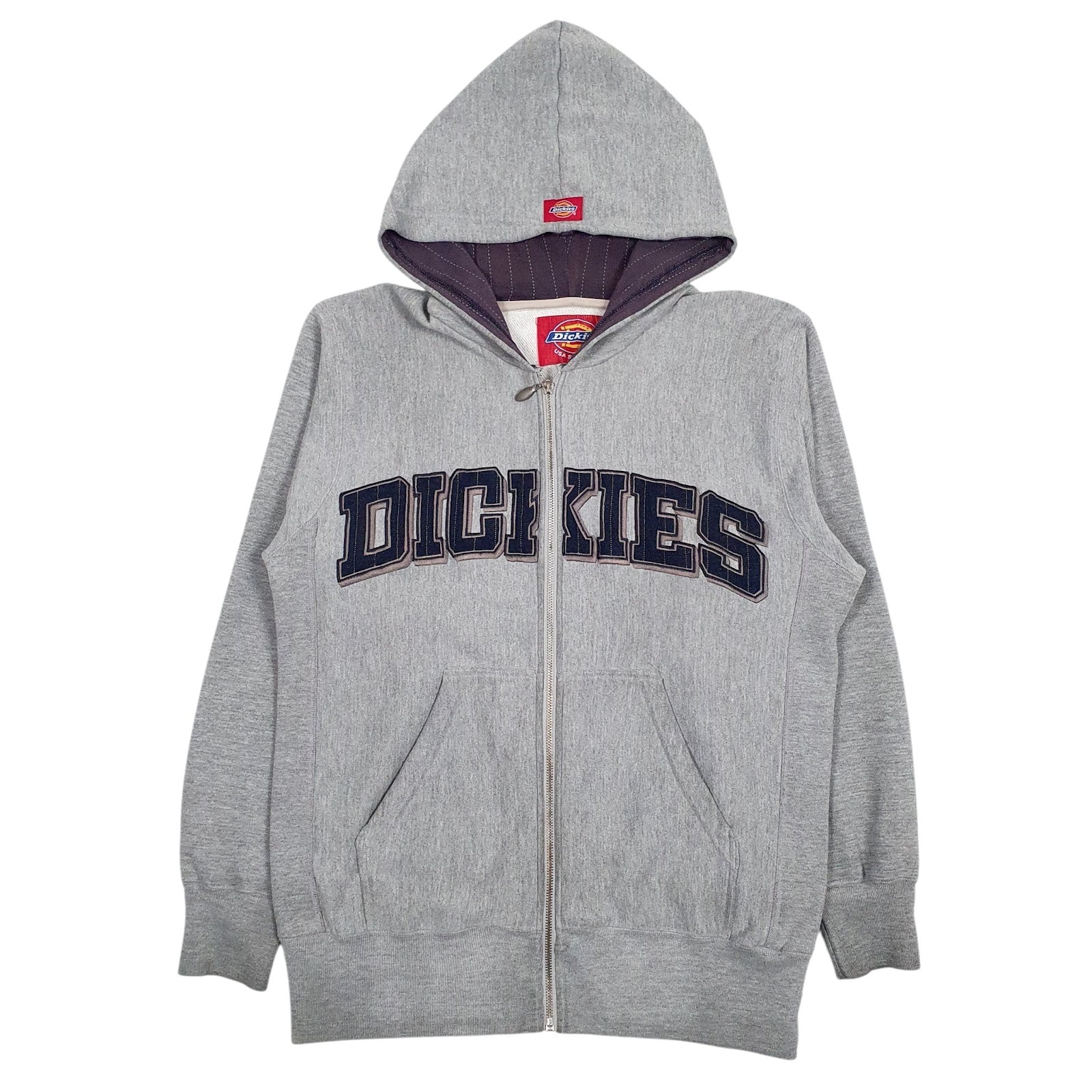 Mens Grey Dickies Spellout Full Zip Jumper