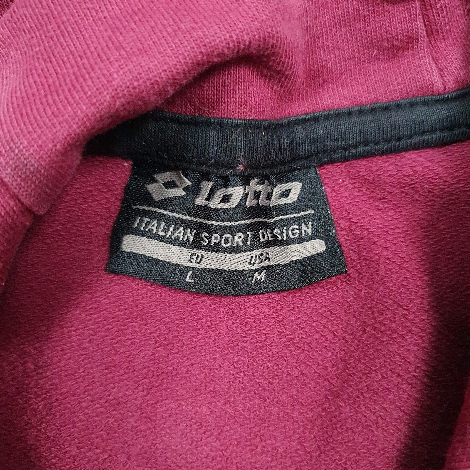Mens Burgundy Lotto  Hoodie Jumper