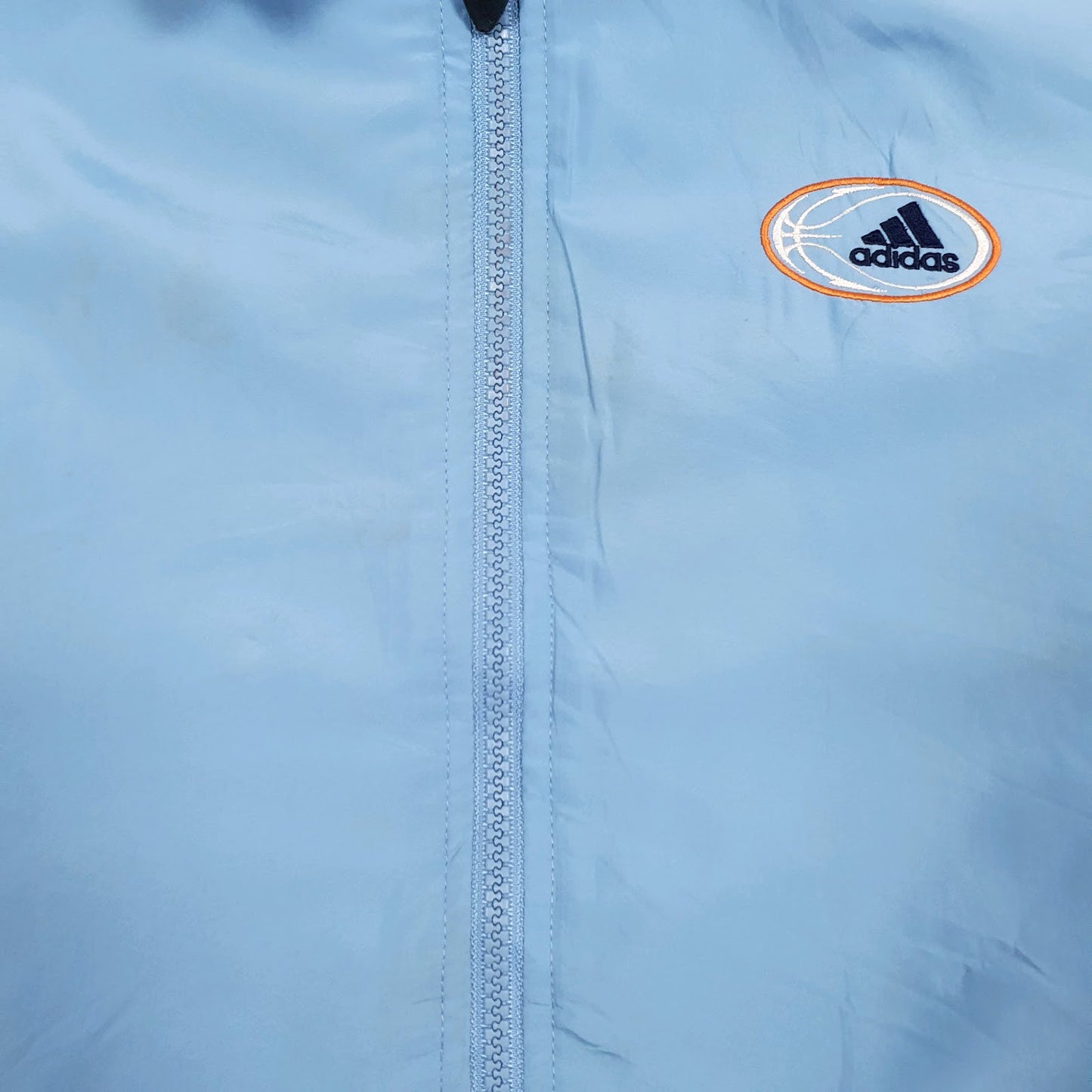 Mens Blue Adidas Vintage Hoodie Coat